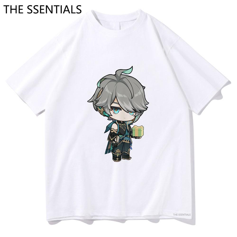 Genshin Impact Alhaitham T Shirt Unisex Harajuku graficzna estetyczna Kawaii Tshirt unisex Anime Cartoon Oversize koszulki bawełniane Korea