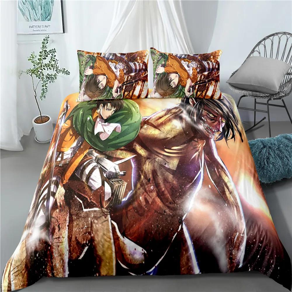 Anime A-Attack On T-Titan Home Textile 3D Bed Linen Set For Kids Comforter Bedding Sets For Home Textiles Anime Decor For Home