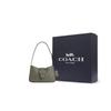 Coach Eliza 25 Zipper Closure Adjustable Shoulder Strap Calfskin Tote Shoulder Bag Medium Women Bags Gunmetal Military-Green CT853-QBMGR
