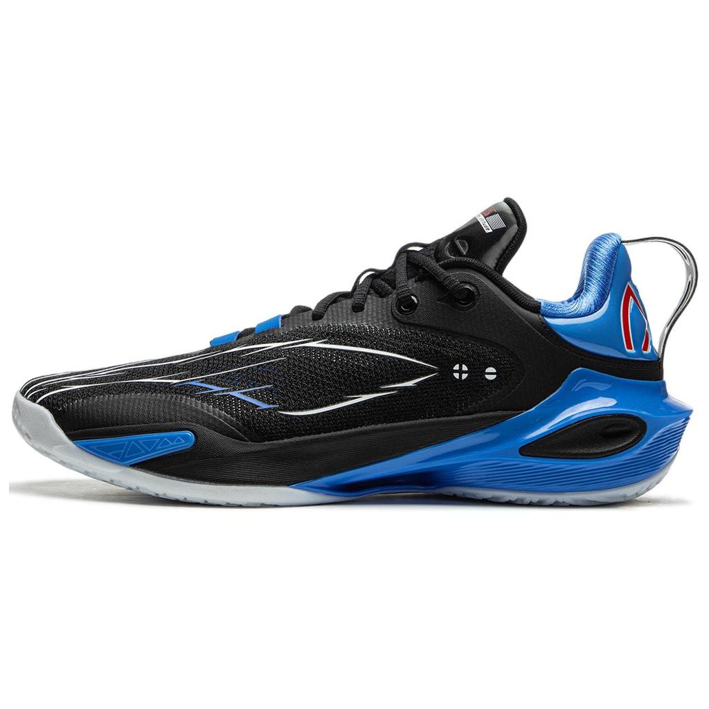 New LiNing Flash Strike 11 Supportive And Elastic Low Top Basketball Shoes Men's Blue Black ABAU053-5
