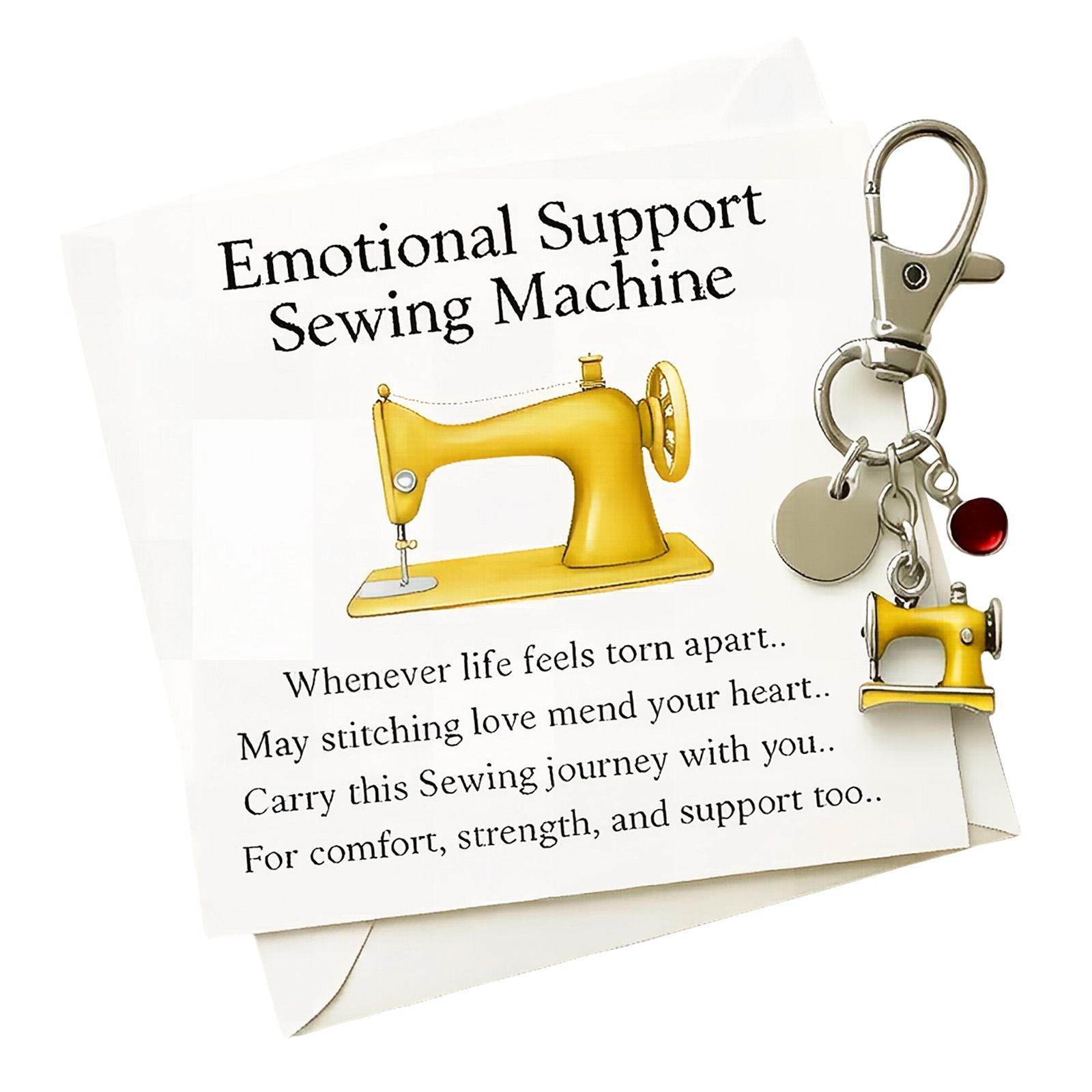 

Emotional Support Sewing Machine Keychain Handmade Charm Pendant for Sewing Enthusiasts Inspirational Gift for Crafters and Sewing Lovers One Size жовтий