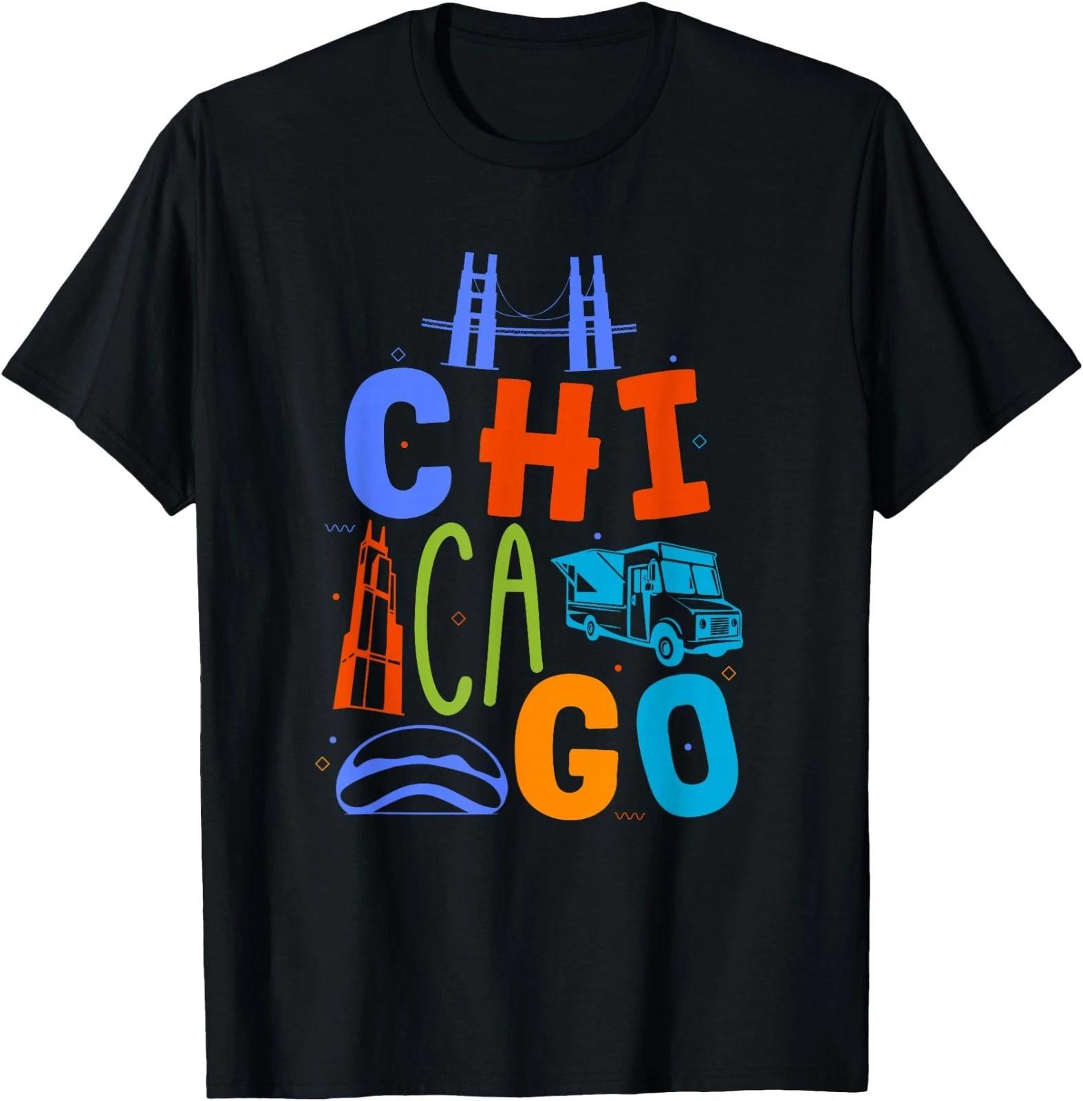 Chicago Souvenir Skyline Chicago Lover Illinois Chicago T-Shirt XL