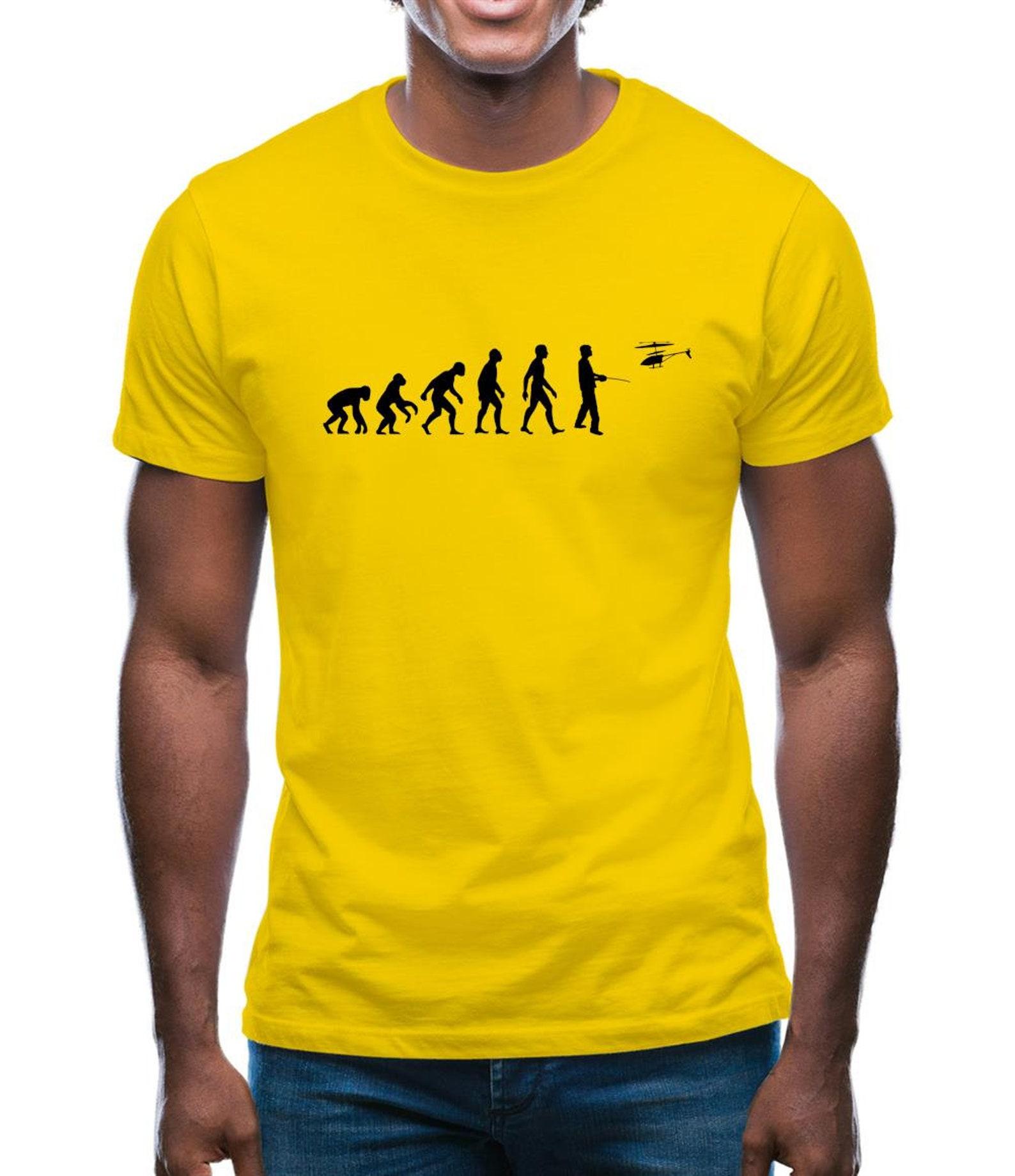Evolution Of Man Remote Control Helicopter Mens T-Shirt S