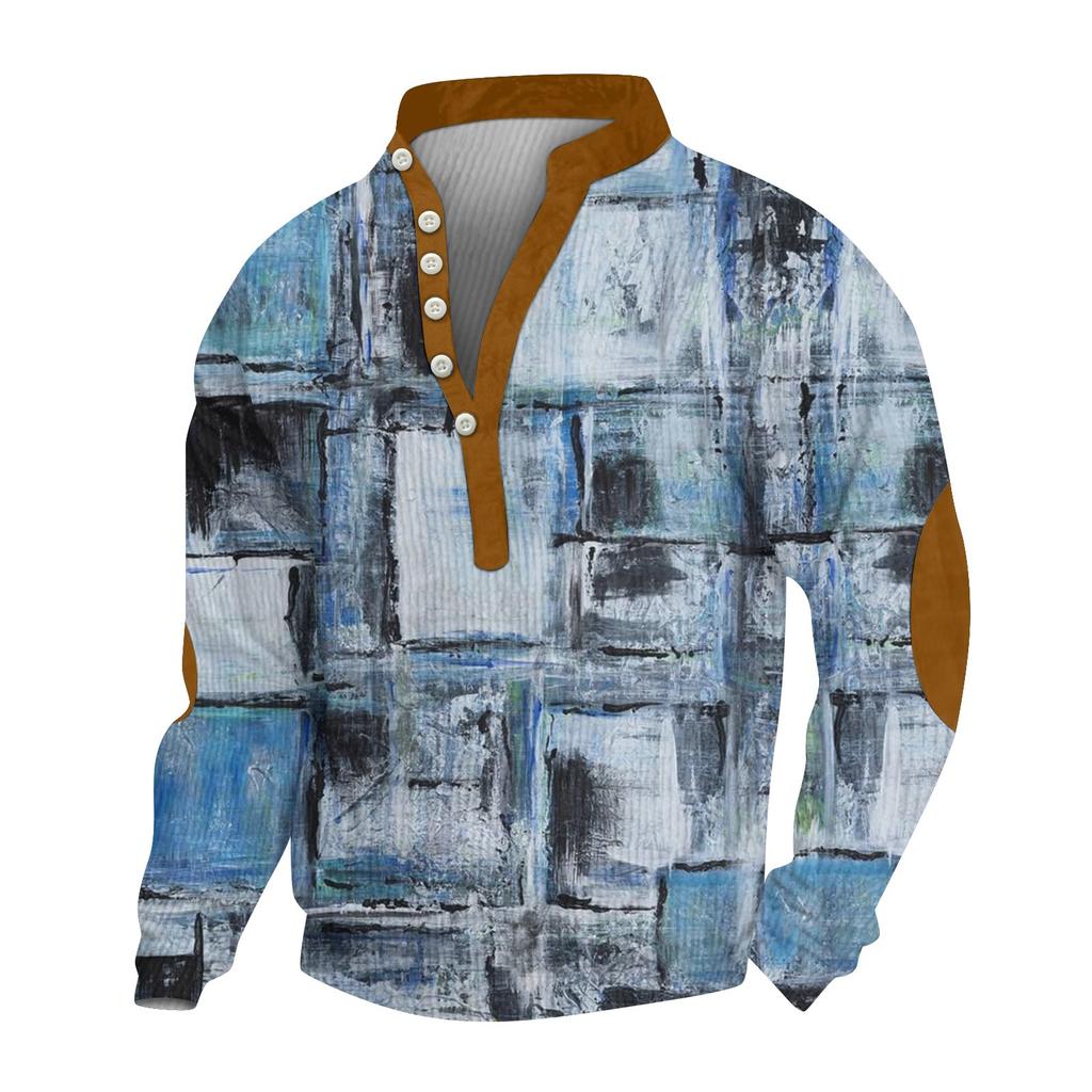 Herren Cord Strickjacke 6-Knopf Langarm Sweatshirt