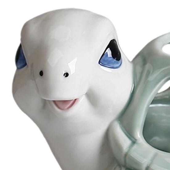 Turtle Succulents Planter Ceramic Turtle Shaped Flower Pot Hollow Turtle Plant Pot with Drainage Hole for Herbs Succulents Cactus