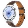 Silver Buckle Leather Watch Band for Huawei Watch GT 6 41mm, Ergonomic Comfort Adjustable Replacement Strap, Easy Install, Strap Only
