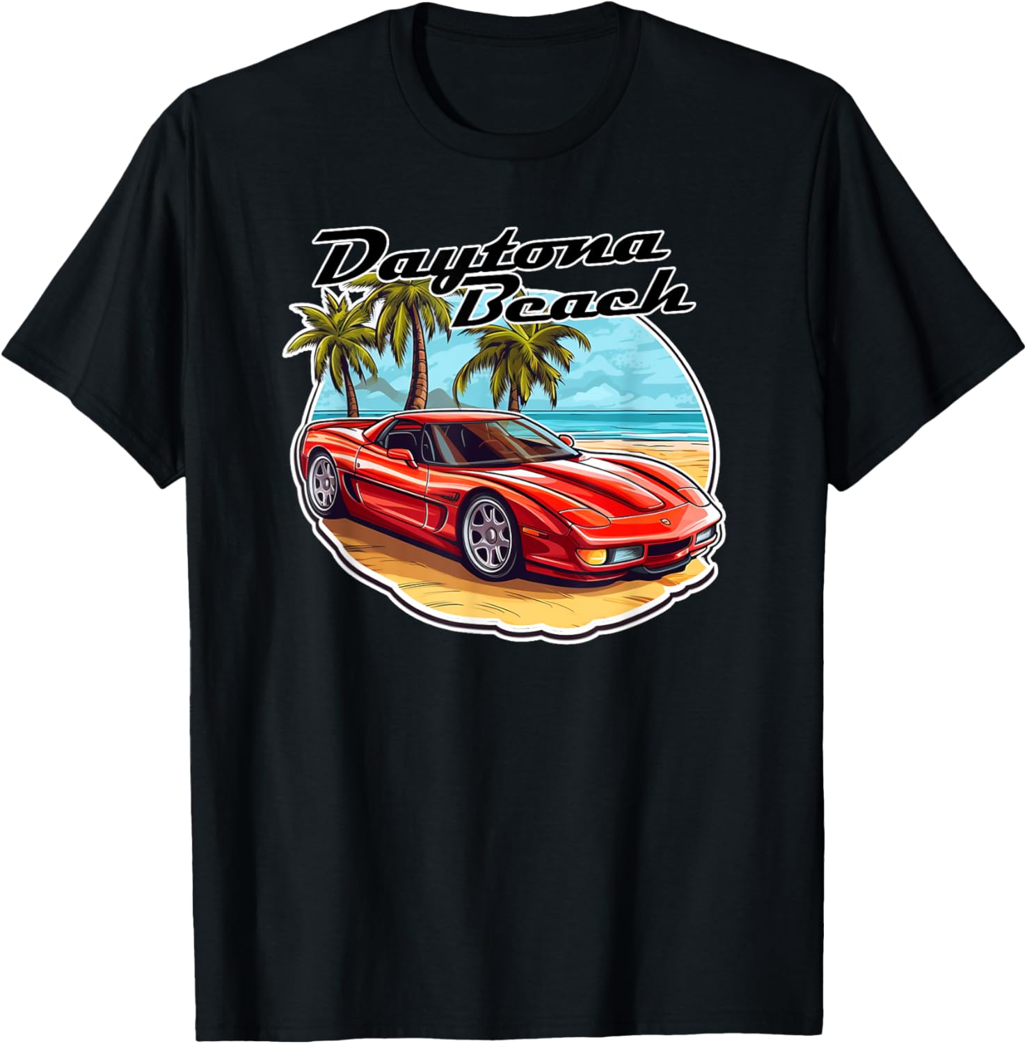 Daytona Beach Sports Car on Beach T-Shirt S разноцветный