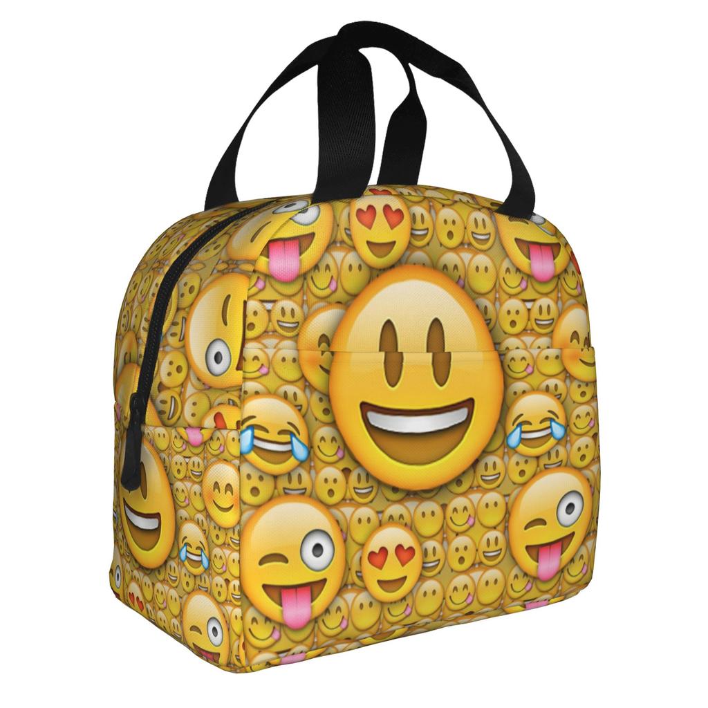 Funny Expression  Portable Lunch Box for Women Waterproof  Thermal Cooler Food Insulated Lunch Bag School