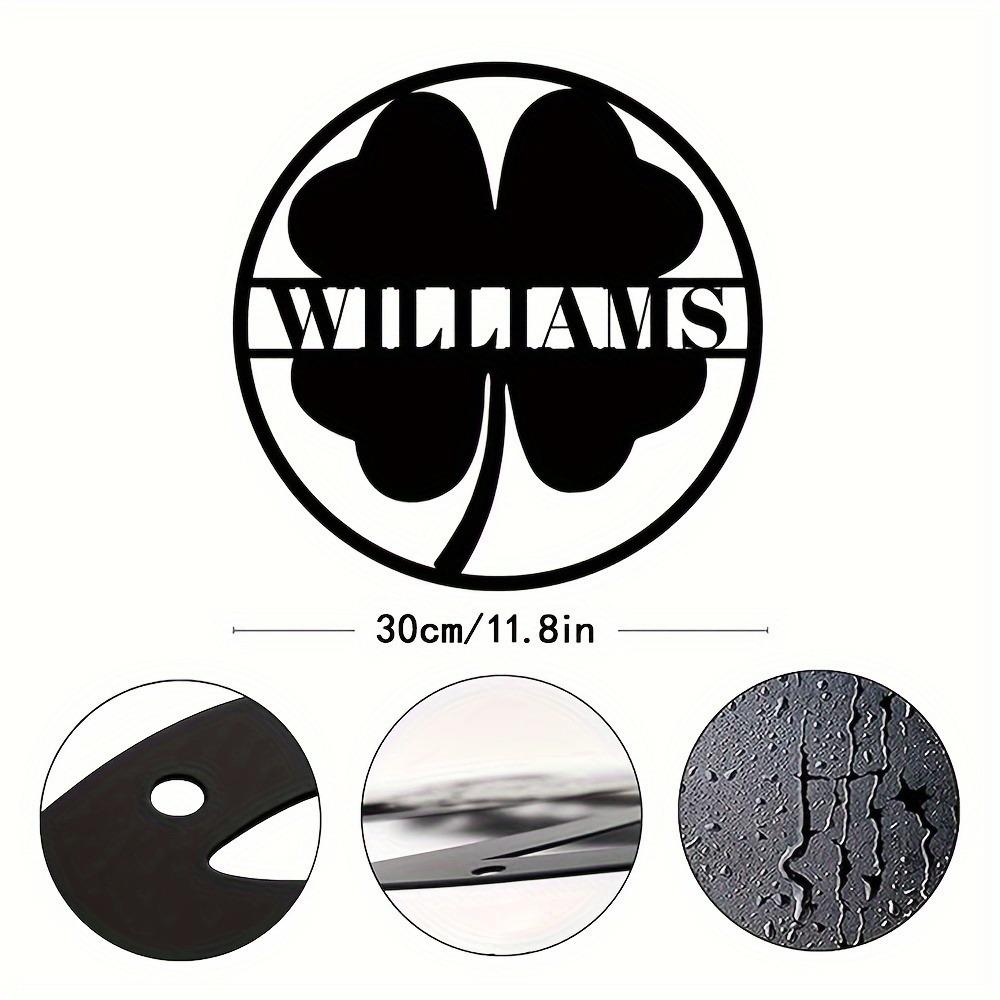 Custom Personalized Shamrock Family Name Metal Wall Art Durable Iron Sign Indoor Outdoor Vintage Decor