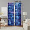 Set Of 2 Versatile Polyester Transparent Curtains Home Decoration Blue Brick Wall Use Bedrooms Living Rooms Curtain Ideal For Area