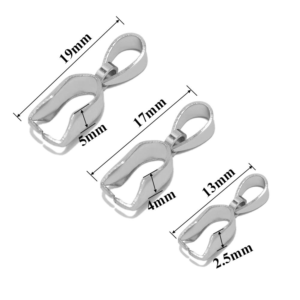 20pcs Stainless Steel Pinch Clip Bail Hooks Connectors Pendant Necklace Charm Beads Jewelry Findings DIY Making Supplies