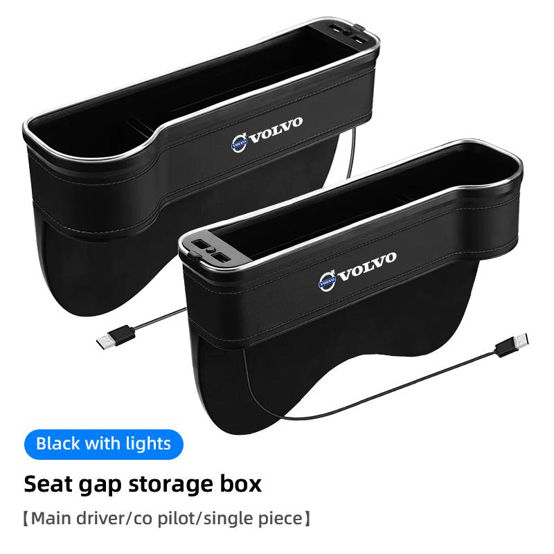 LED Car Seat Gap Box Atmosphere Lamp Storage Box For Volvo XC90 V90 V60 XC60 V40 EC40 EX40 S80 S60 S90 C40 XC40 V70 XC70 C30 C70