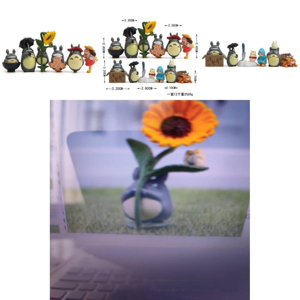 My Neighbor Totoro Cat Bus And Girl Anime Character Mini Model Ornament Set For Gift And Collectors