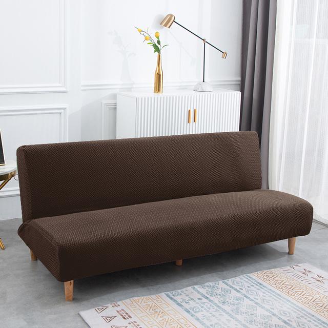 3 Verschiedene Größen Jacquardstoff Armloser Schlafsofa Bezug Sofa Neuestes Dekor Überwürfe Stretch Schutzhülle Elastische Bankabdeckung