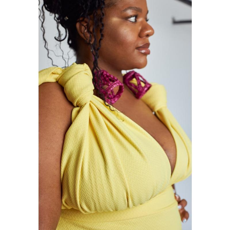 Sommerkjole for kvinner Temperament V-hals Design Høy midje falsk lomme A-linje Halter kjoler