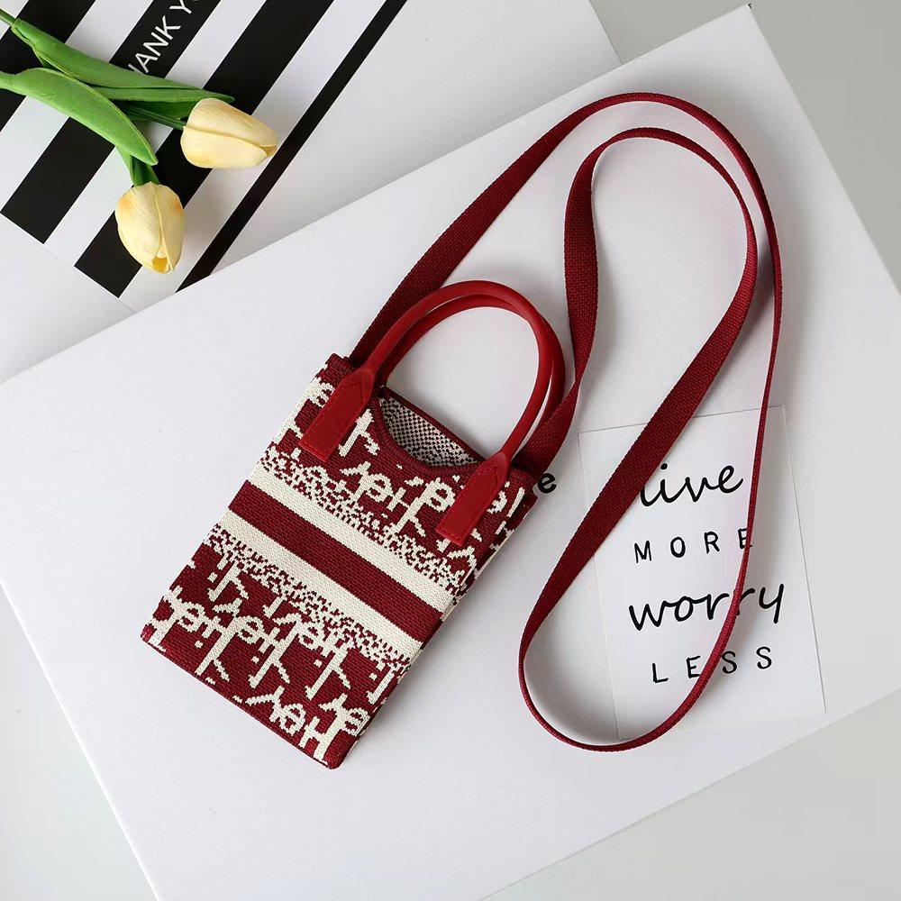 Small Crossbody Purse for Women Cellphone Mini Purse Women's Purse With Shoulder Strap Knitted Crossbody Purse Bag Crochet Handbag Purse Knit Satchel
