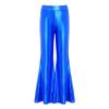Girls Stage Performance Metallic Flared Pants Sparkling Sequin Tassels Back Invisible Zipper Bell Bottom Trousers