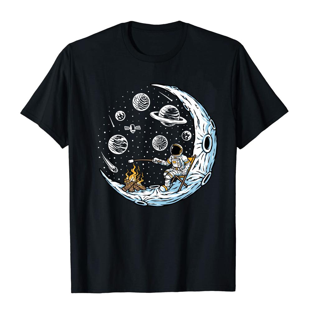 100 Cotton Astronaut Unicorn Planet Alien Space Moon For Men Women Black TShirt Graphic Harajuku Fashion Tee T Shirt XS5XL