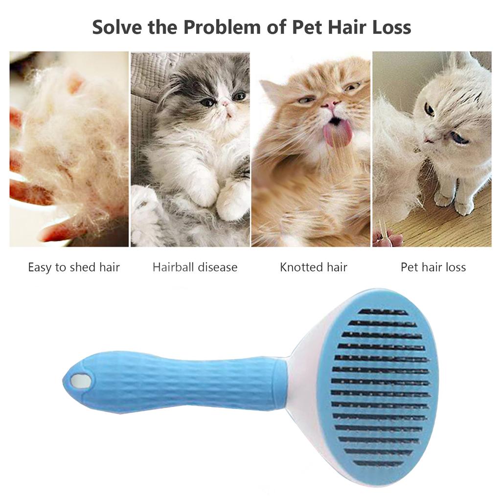 Pet Grooming Brush Dogs Brush Cat Brush Dog Slicker Brush Self Cleaning Brush Pet Shedding Tools Pet Comb for Dogs and Cat Gently Removes Loose