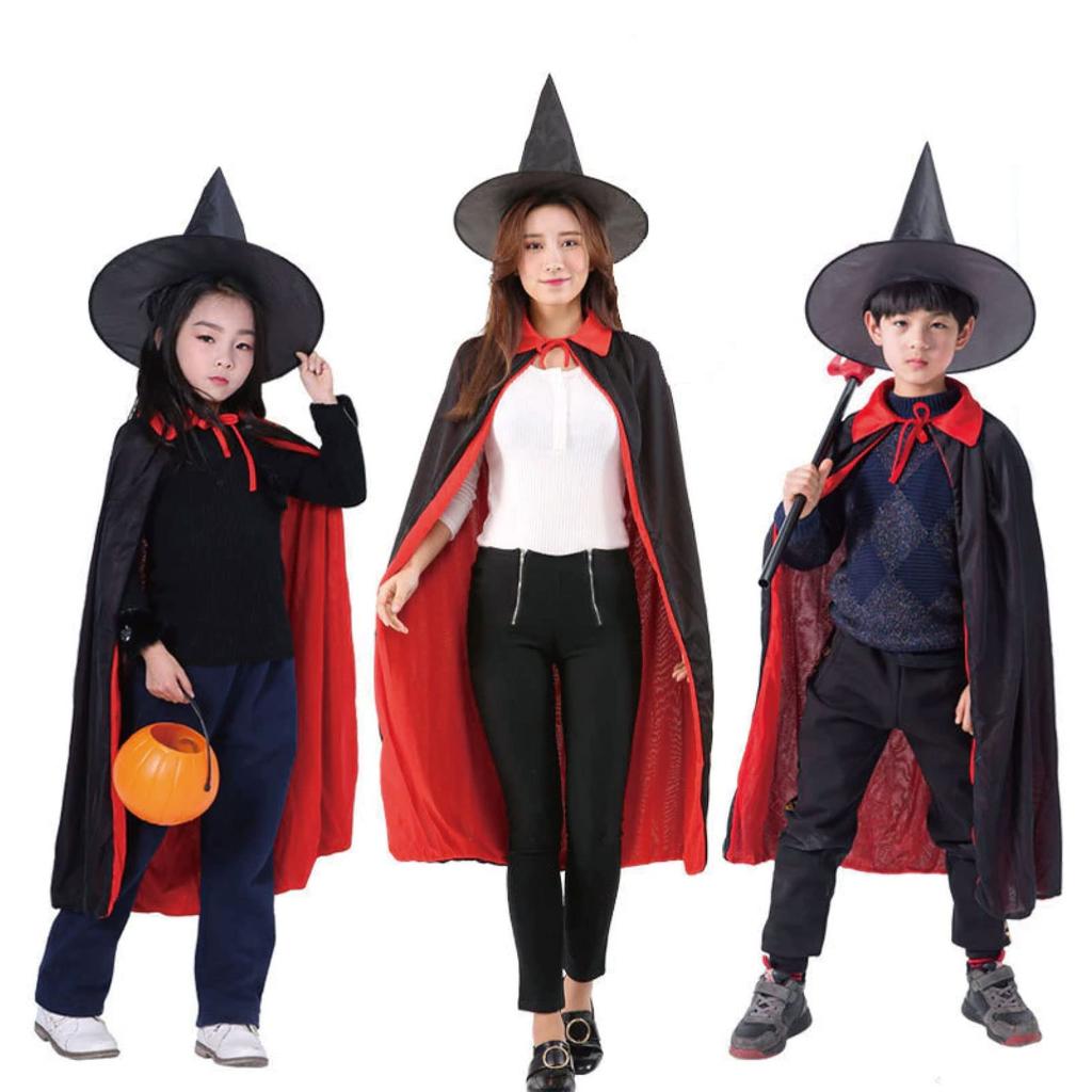 MORYTRADE Cape Cosplay Black Red Halloween Party Costume Dracula Gothic 90cm with Collar