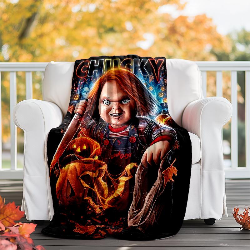 Chucky Theme Printed Blanket - Perfect for Couch, Bed, Travel & Outdoor Use | Machine Washable, Cozy & Durable.