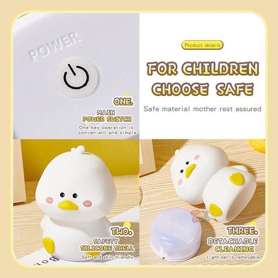 Silicone Duck Night Light for Kids  Rechargeable Touch Led Lamp Color Changing, Soft Bedside Cute Lamp for Bedroom, Babies, Gift, Nursery Room Decor
