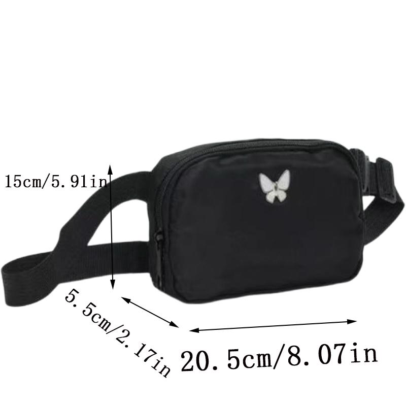 Elegant Compact Butterfly‑Design Crossbody Bag Trendy Adjustable Wide Strap Nylon Mini Purse for Women Outdoor Daily Activities