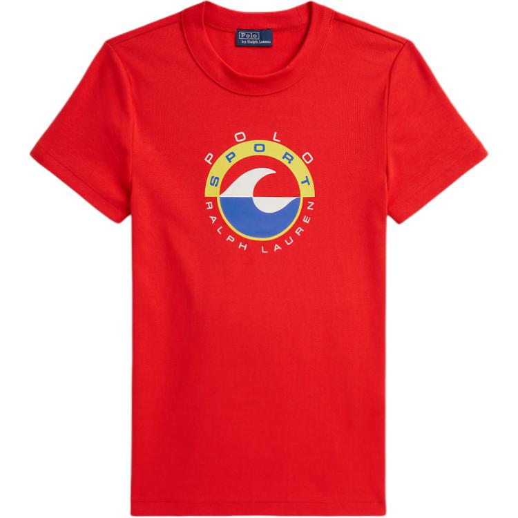 

Polo Ralph Lauren Wave Logo Stretch Fabric T-Shirt Slim Fit Women tops WMPOKNINCU21286-600 XS