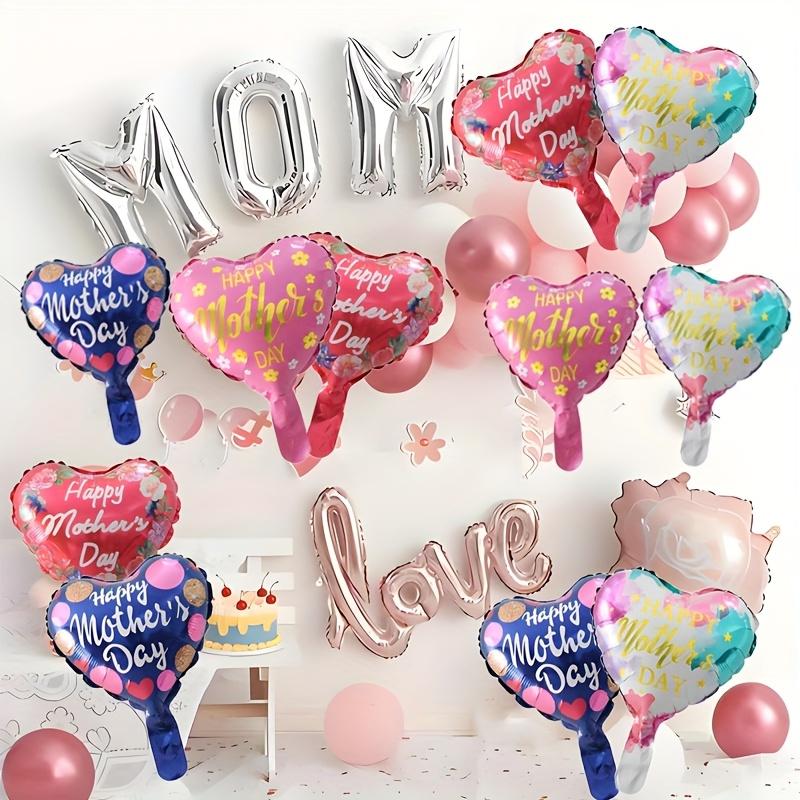 12pcs 10inch Happy Mother's Day Foil Helium Balloons I Love You Mom Happy Mother's Day Party Decoration Mothers Gifts Air Globos