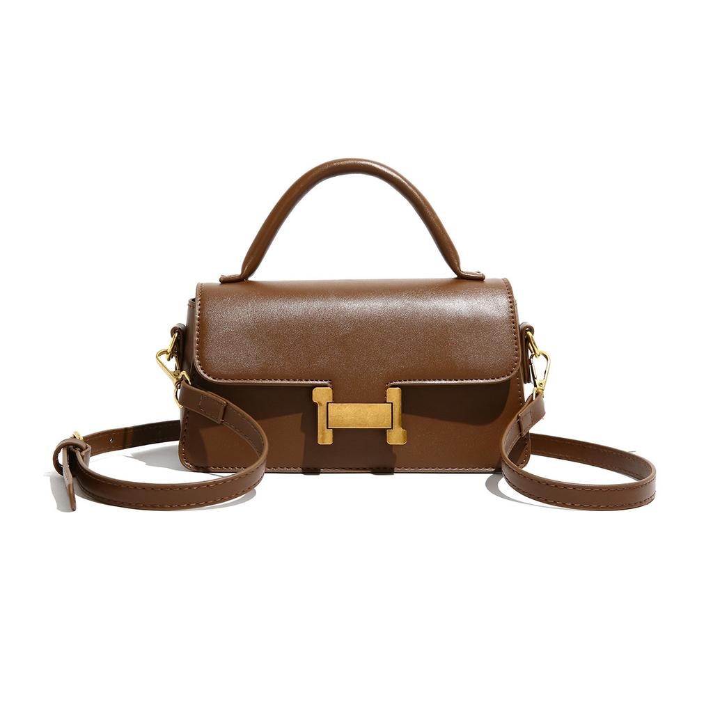 Square Bag Female Autumn And Winter New Buckle Fashion Simple Texture Single Shoulder Crossbody Bag This Year'S Popular Handbag