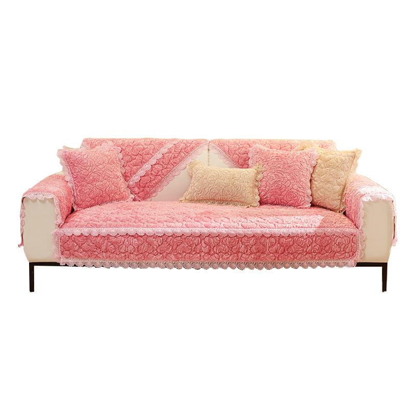 Embossed Velvet Sofa Cushion Winter Winter Cushion Sofa Cover 2024 New Plush Cover Towel Nordic Instagram Style