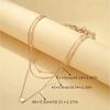 Triple-Layer Pearl Heart Pendant Necklace - Women's Simple Clavicle Chain Jewelry