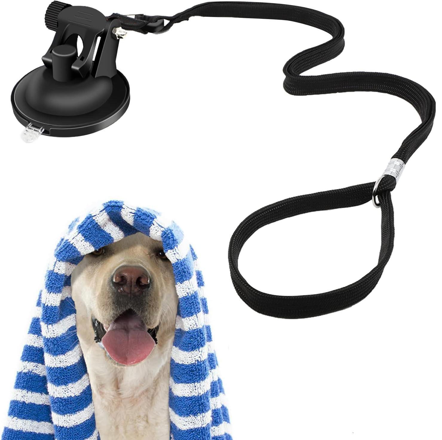 

Pet Bath Fixer: Anti-Scratch Suction Cup & Rope for Secure Dog Grooming Black
