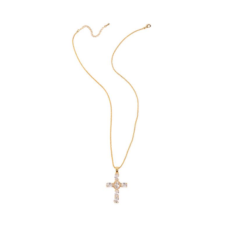 Elegant Zircon Cross Necklace - Luxury Niche Design, Versatile Sweater Chain