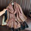 Winter Thick Warm Jacquard Scarf Outdoor Women Travel Retro Paisley Cashmere Tassel Shawl Neck Wrap Pashmina Muslim Hijab