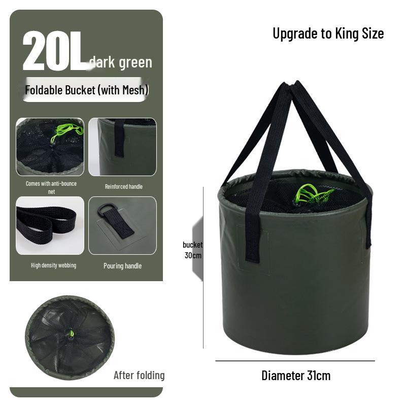 Portable Folding Water & Fish Bucket for Camping and Travel
