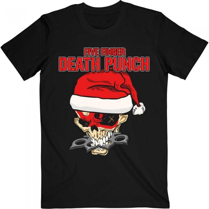 Camiseta adulta unissex com cinco dedos Death Punch Santa Knucklehead S preto