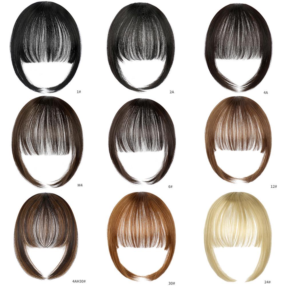 Straight Air Through Blunt Fringe with Clip Bangs Synthetic Hair Extension Heat Resistant Bangs Clip Natural Hairpiece