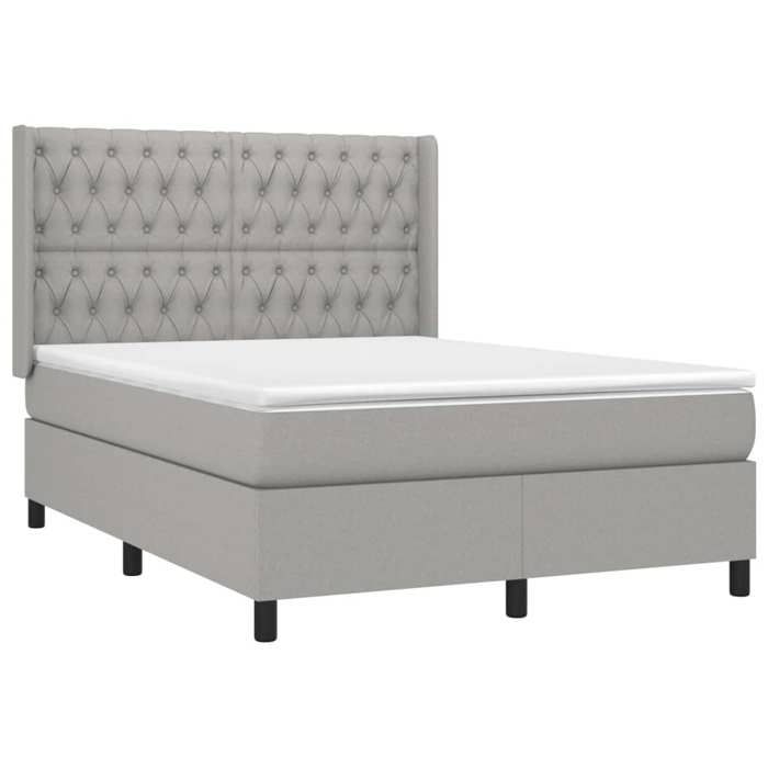 Maison Exclusive - Sommier à lattes de lit matelas LED Gris clair 140x200 cm Tissu