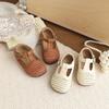 Girls Breathable Cutout Flat Shoes Soft Sole Mary Jane Style Toddlers Kids