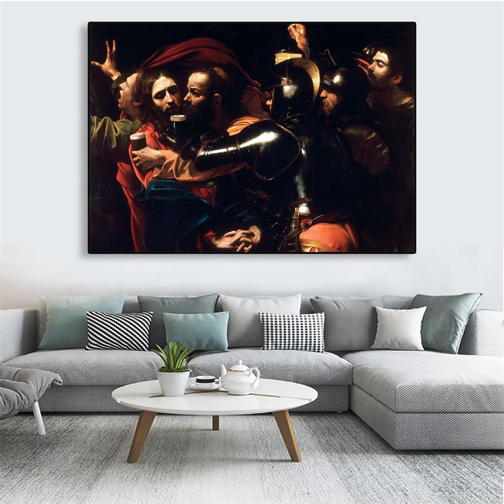 Vintage Oil Painting Funny Drinking Art Poster The Taking of Christ Prints Home Room Wall Art Canvas Painting Kitchen Decoration