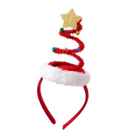 Weihnachts-Stirnband Spiraldesign Glitzer Stern Deko Sicherer Halt Haarreif Feiertags-Stirnband Weihnachtsfeier-Accessoire