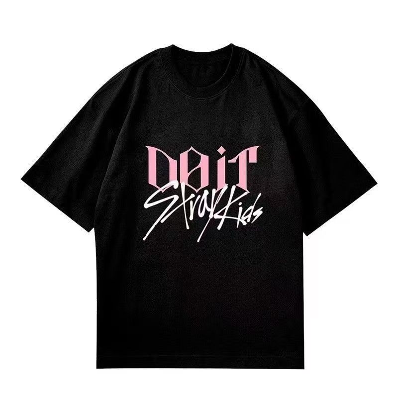

Футболка з принтом Stray kids DO IT, стиль Kpop, Модна футболка DO IT XL чорний