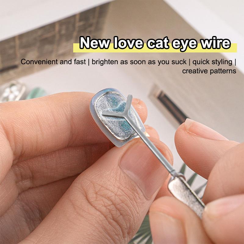 Y-Shaped Nail Magnet Stick Wire Tools,For Creating Heart & Ingot Shapes On Nails,Love Heart Cat Eye Nail Magnet,Art Accessories