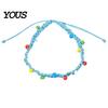 Waterproof Braided Rope Jewelry Handmade Bracelet for Women, Bohemian Woven Wrist Durable Cord Bracelets Daily Wear with Colorful Rice Beads,