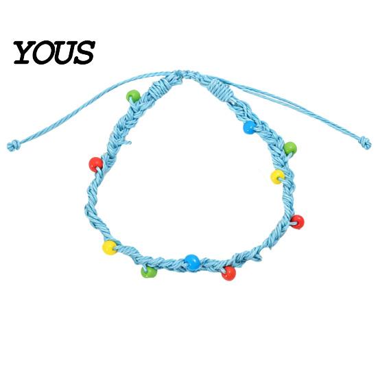 Waterproof Braided Rope Jewelry Handmade Bracelet for Women, Bohemian Woven Wrist Durable Cord Bracelets Daily Wear with Colorful Rice Beads,