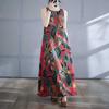 Long Skirt Summer New Sleeveless Round Neck Printed Dress