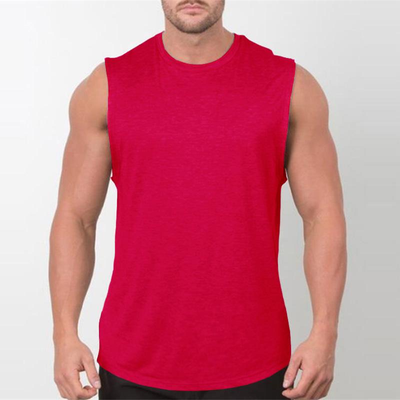 Muscleguys New Casual Sports T-shirt Elastic Sleeveless Short Sleeve Men's Fitness Sweat-absorbing Vest