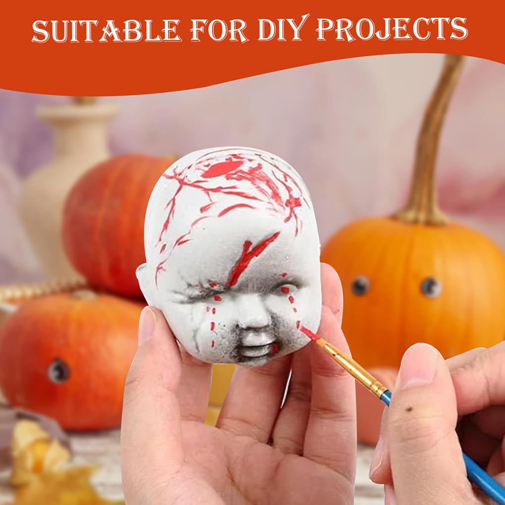 10piece Male Doll Head With Bag DIY To Paint For Creepy Baby Doll Halloween Male Doll Head