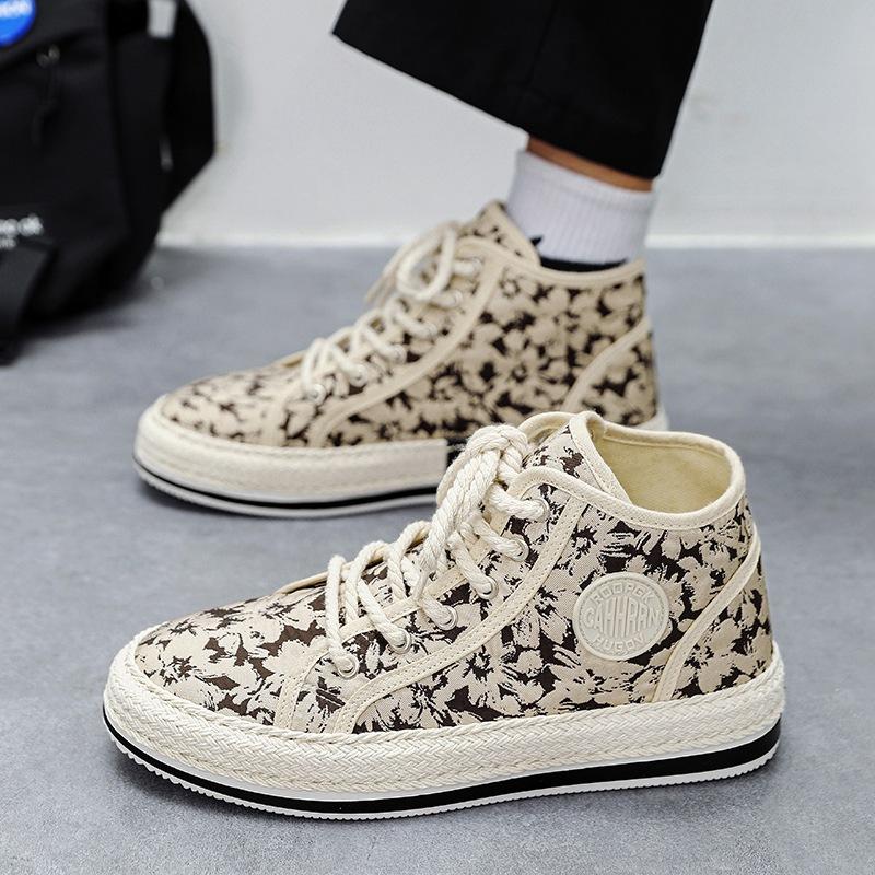 

High Top Men s Shoes Autumn 2024 New Casual Sneakers Student Youth Sneakers Men s Cloth Shoes Breathable 44